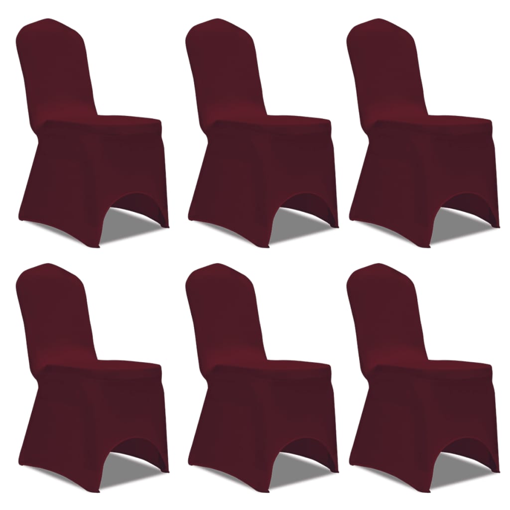 Stoelhoes Stretch Bordeauxrood (6 stuks)