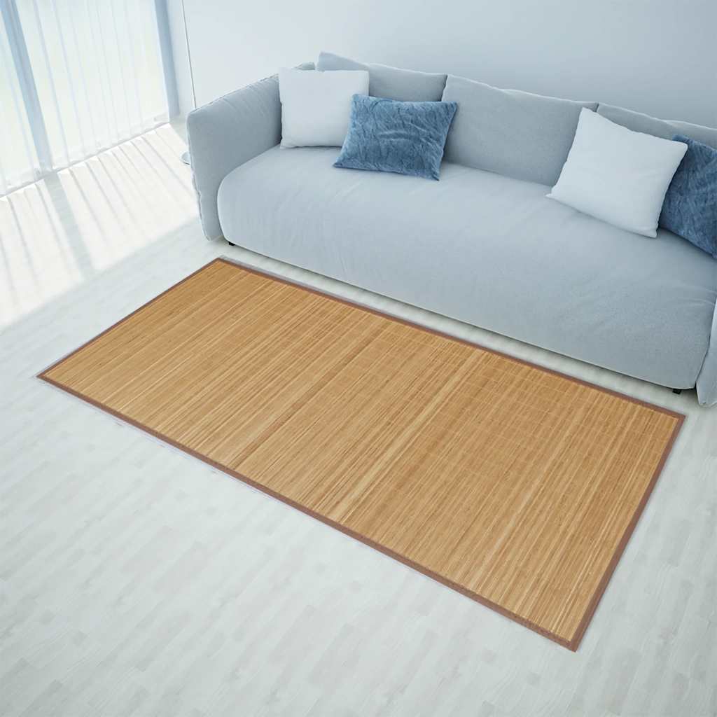 Tapijt rechthoekig 80x300 cm bamboe bruin