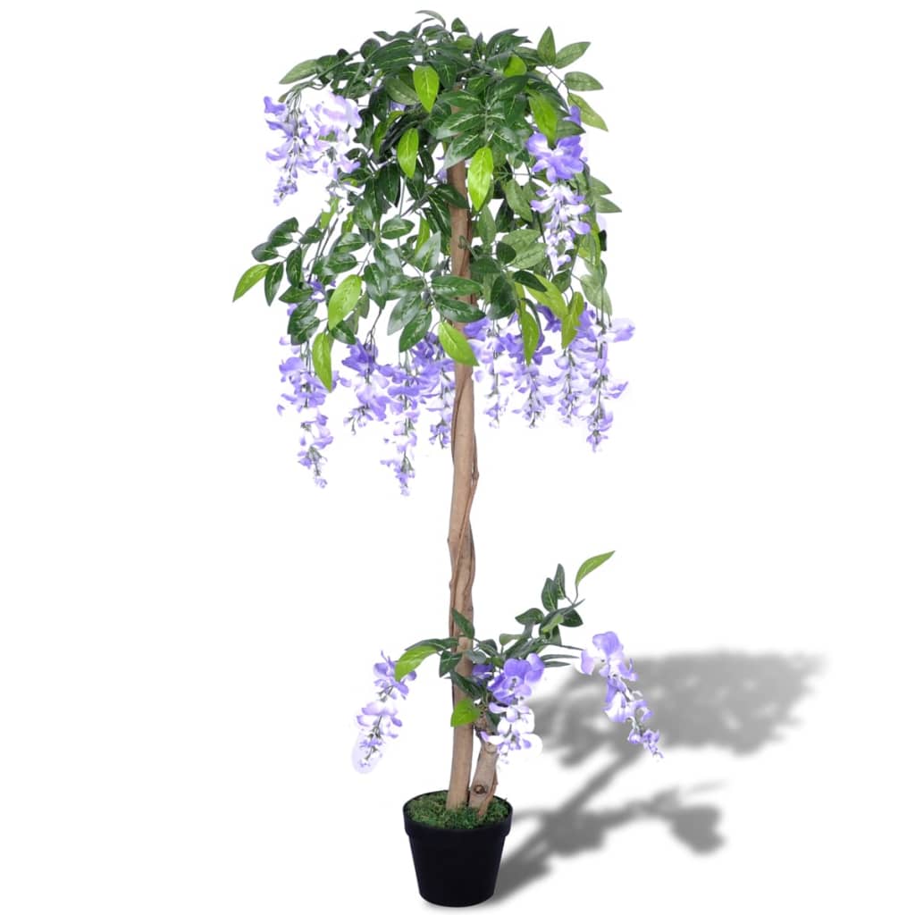 Kunstplant blauwe regen met pot 120 cm – afbeelding 1