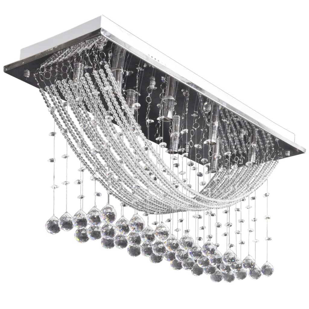 Plafondlamp met glinsterende glas kristallen kralen 8xG9 29 cm – afbeelding 2