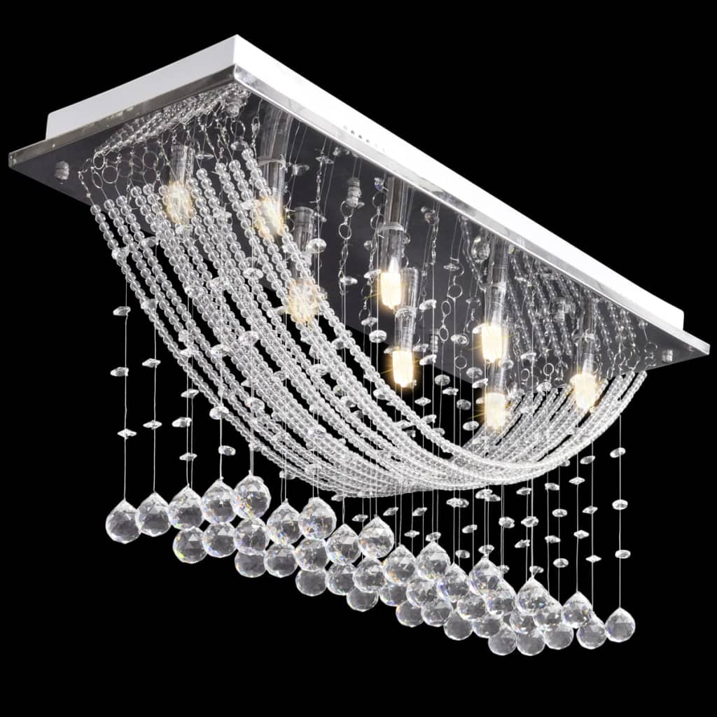 Plafondlamp met glinsterende glas kristallen kralen 8xG9 29 cm – afbeelding 4