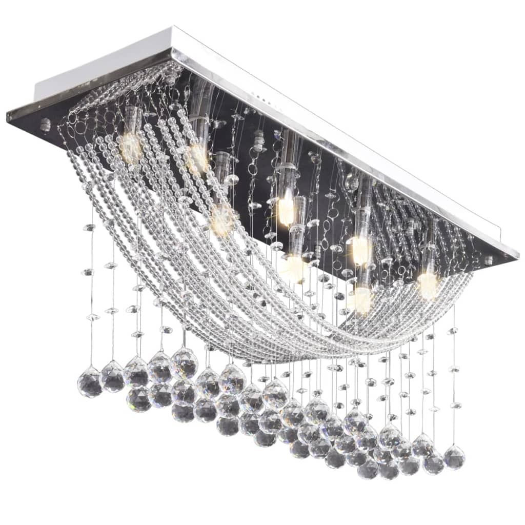 Plafondlamp met glinsterende glas kristallen kralen 8xG9 29 cm – afbeelding 5