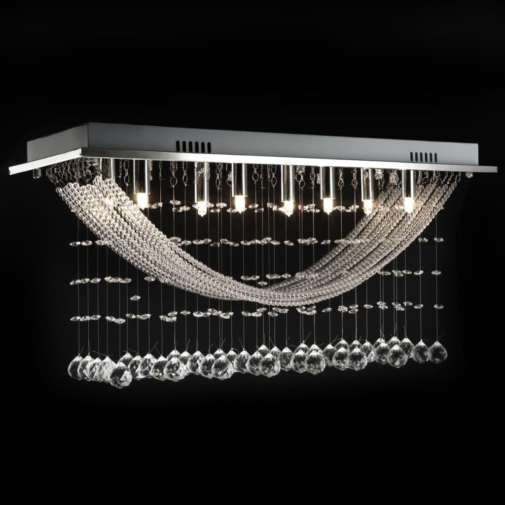 Plafondlamp met glinsterende glas kristallen kralen 8xG9 29 cm – afbeelding 8