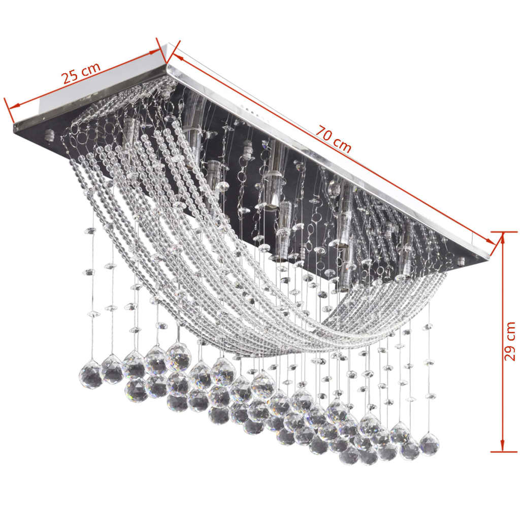Plafondlamp met glinsterende glas kristallen kralen 8xG9 29 cm – afbeelding 9