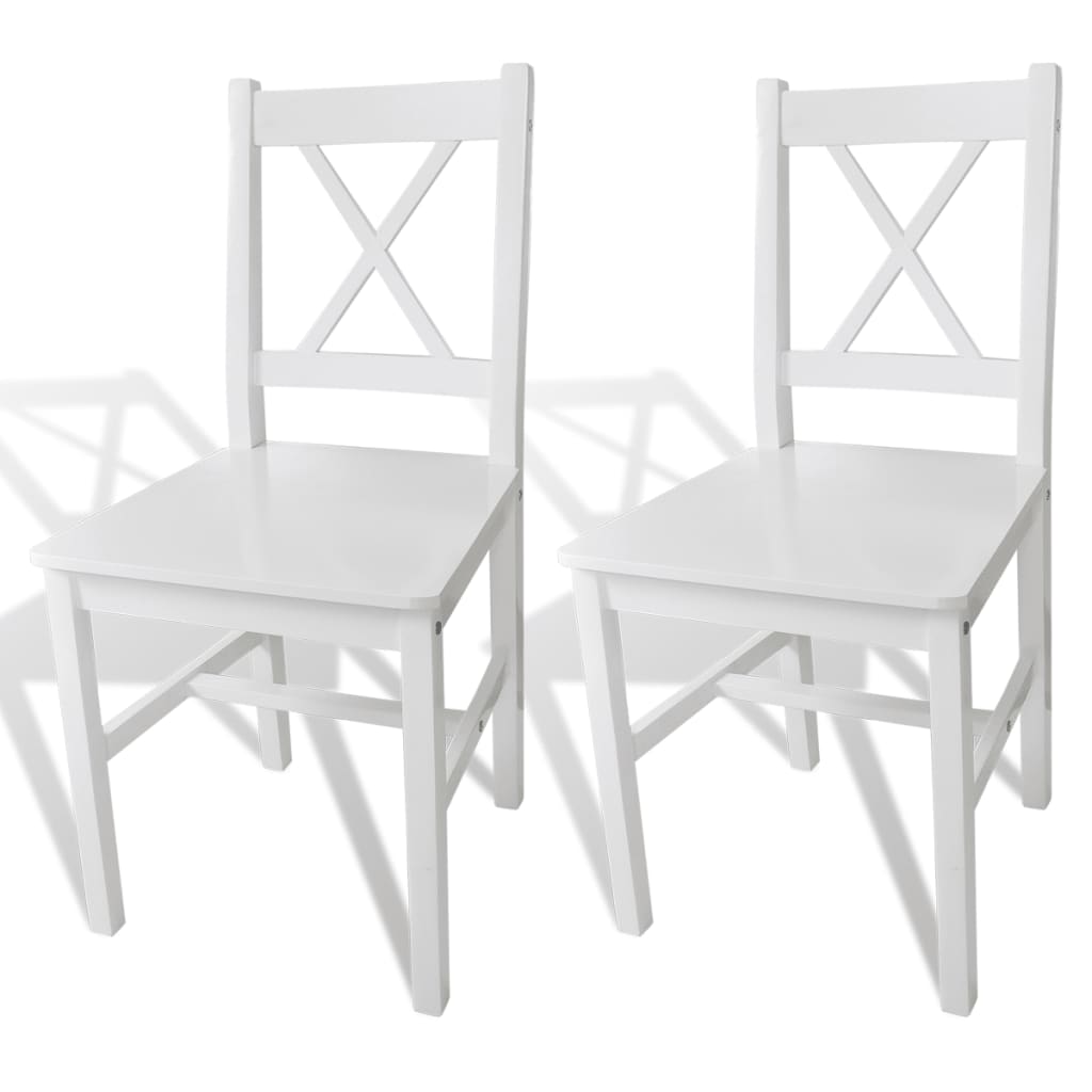 Eetkamerstoelen 2 st grenenhout wit