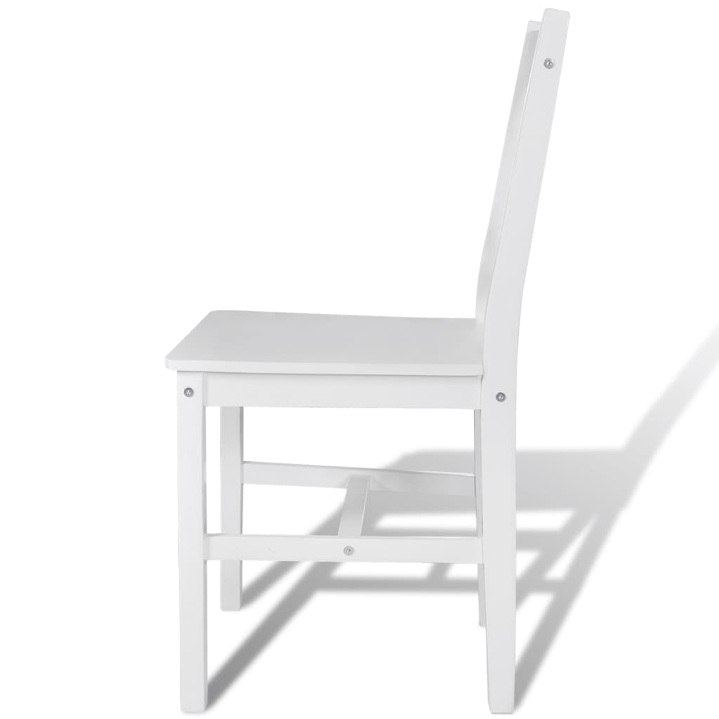 Eetkamerstoelen 2 st grenenhout wit – afbeelding 4