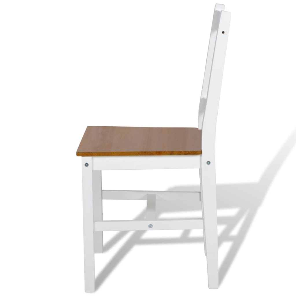 Eetkamerstoelen 2 st grenenhout wit – afbeelding 4