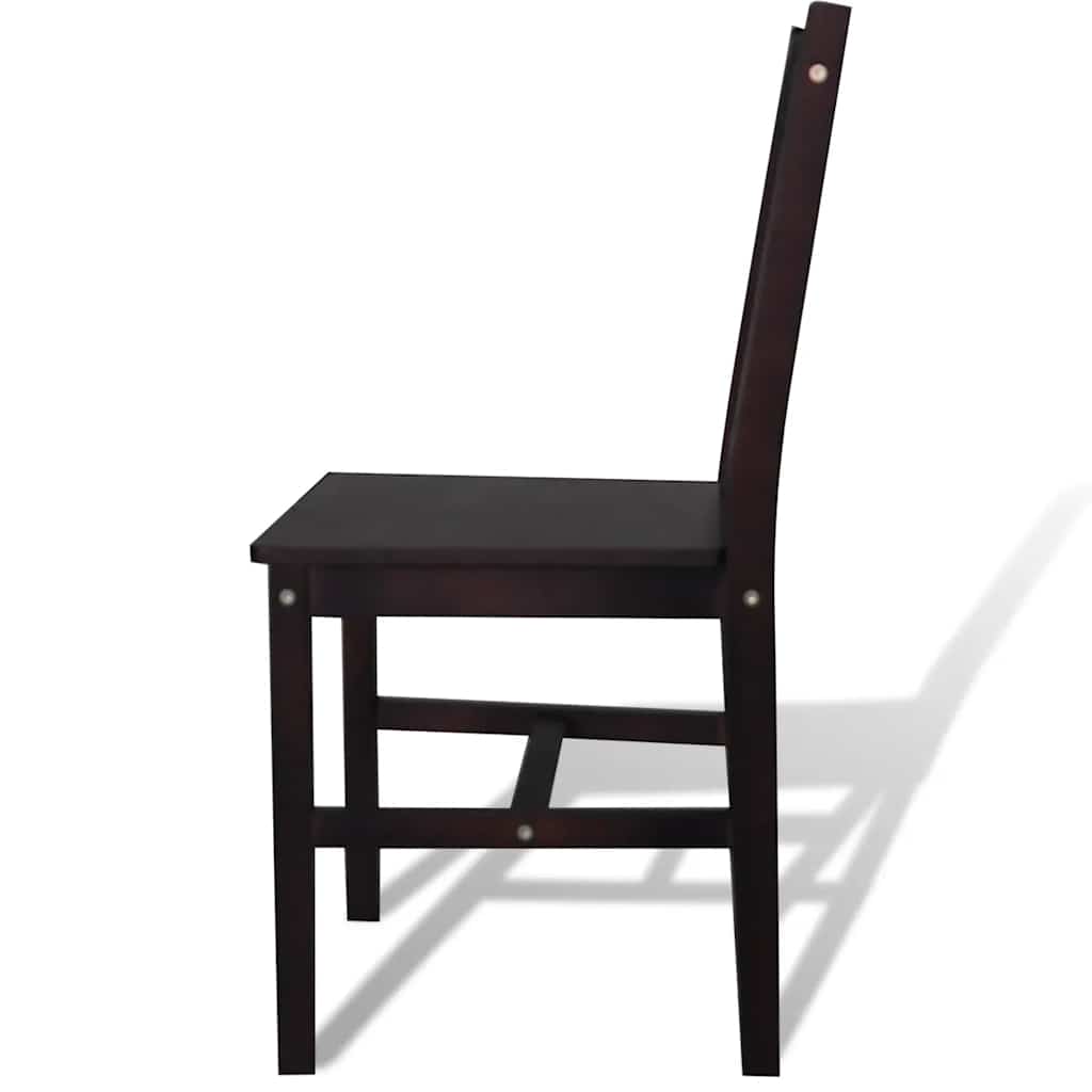 Eetkamerstoelen 4 st grenenhout donkerbruin – afbeelding 2