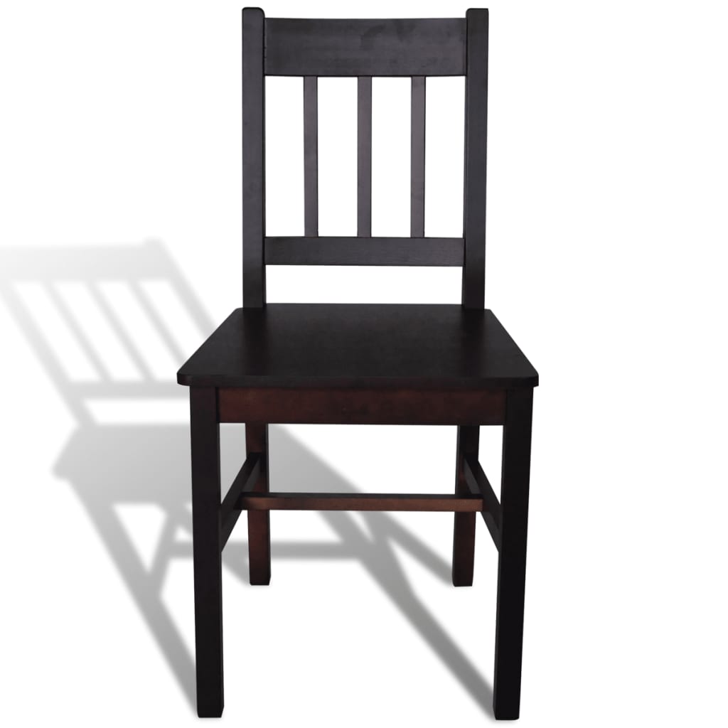 Eetkamerstoelen 4 st grenenhout donkerbruin – afbeelding 3