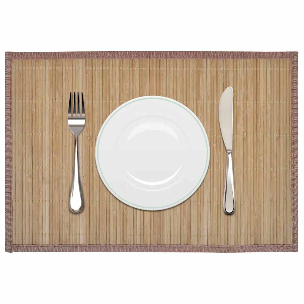 6 st Placemats 30x45 cm bamboe bruin