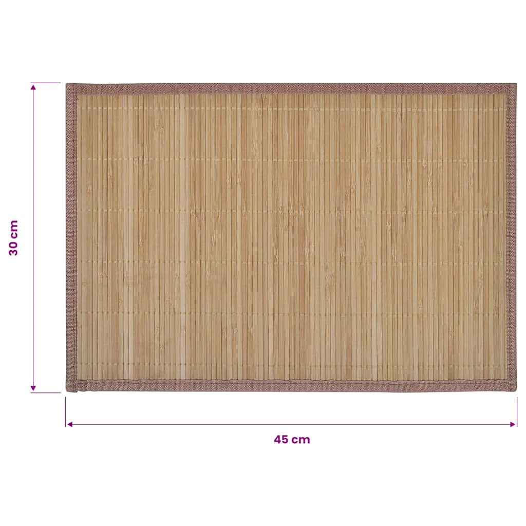 6 st Placemats 30x45 cm bamboe bruin – afbeelding 5