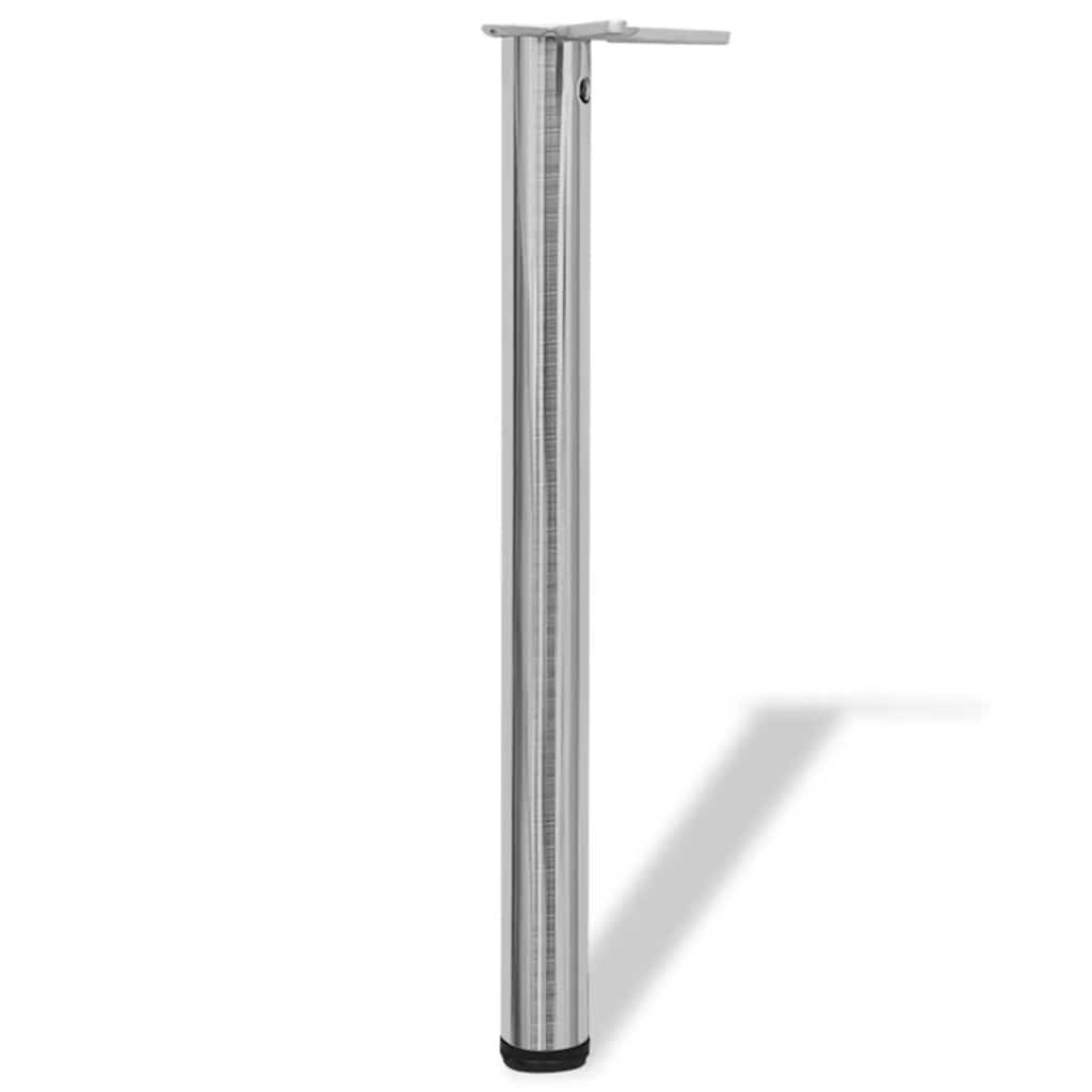 Tafelpoten in hoogte verstelbaar geborsteld nikkel 710 mm 4 st – afbeelding 2