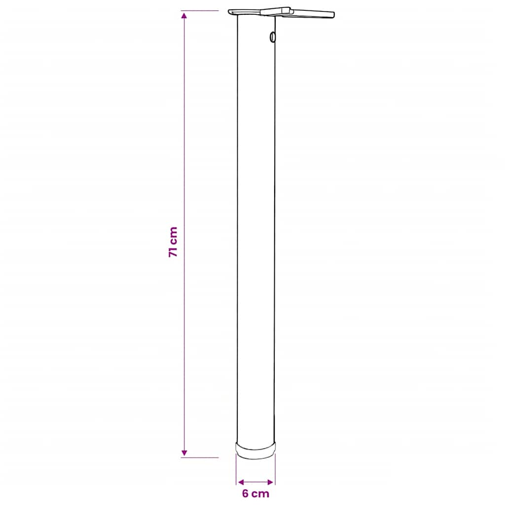 Tafelpoten in hoogte verstelbaar geborsteld nikkel 710 mm 4 st – afbeelding 5
