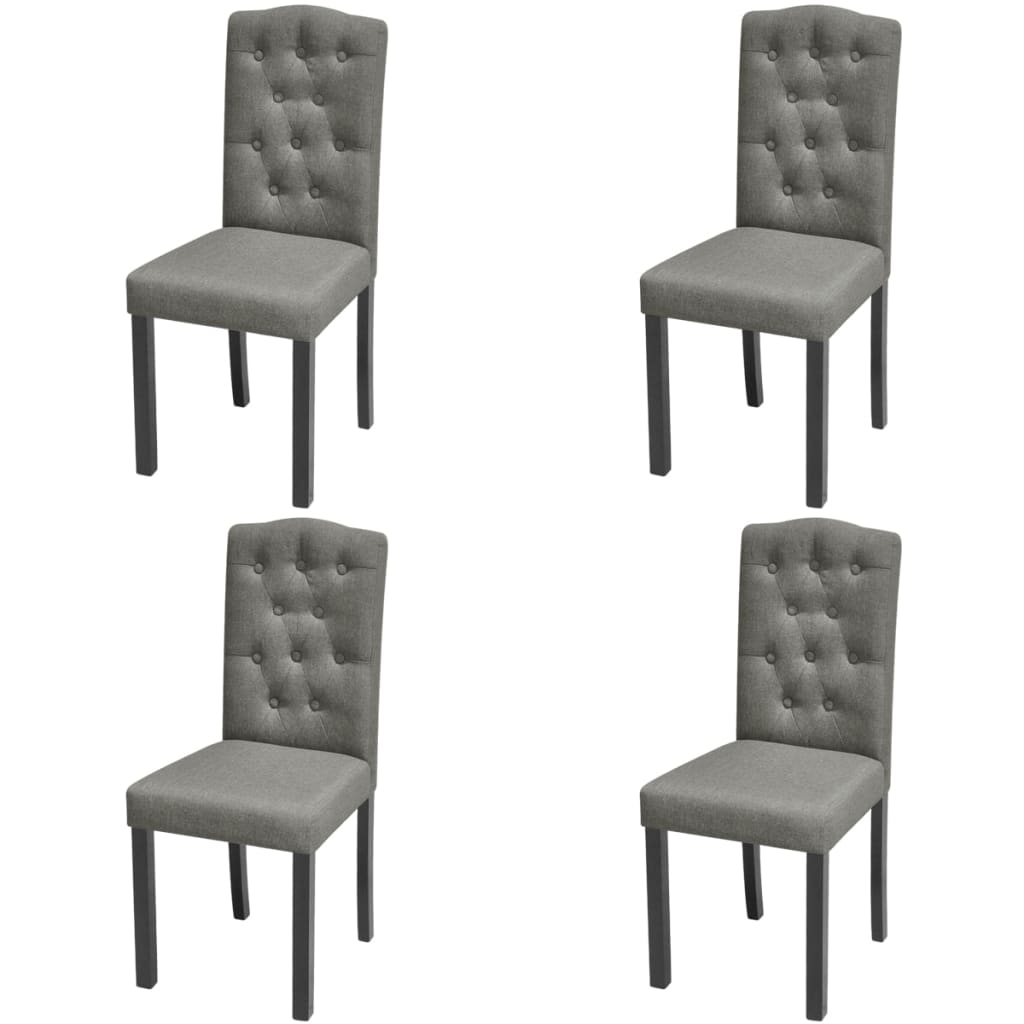 Eetkamerstoelen 4 st stof grijs