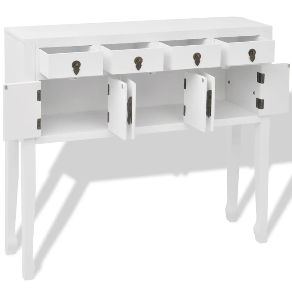 Dressoir Chinese stijl massief hout wit – afbeelding 4