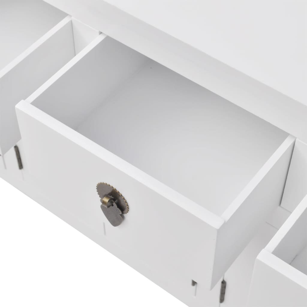 Dressoir Chinese stijl massief hout wit – afbeelding 5