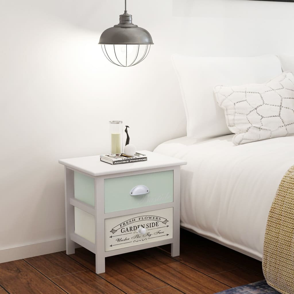 Nachtkastjes Franse stijl 2 st hout – afbeelding 1