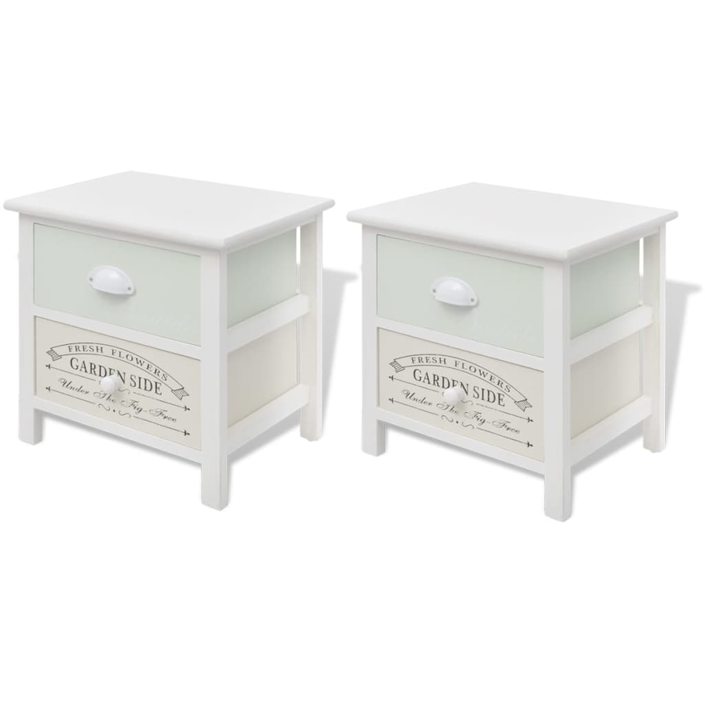 Nachtkastjes Franse stijl 2 st hout – afbeelding 2