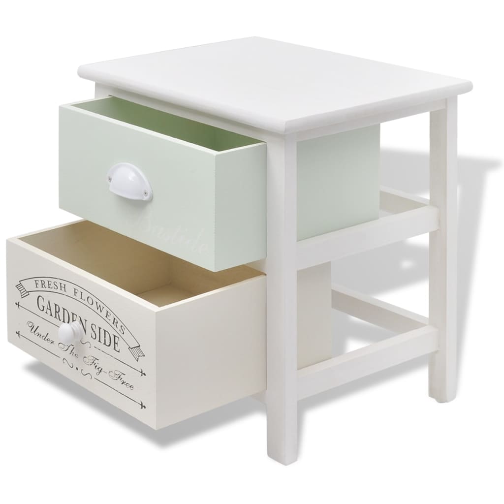 Nachtkastjes Franse stijl 2 st hout – afbeelding 4