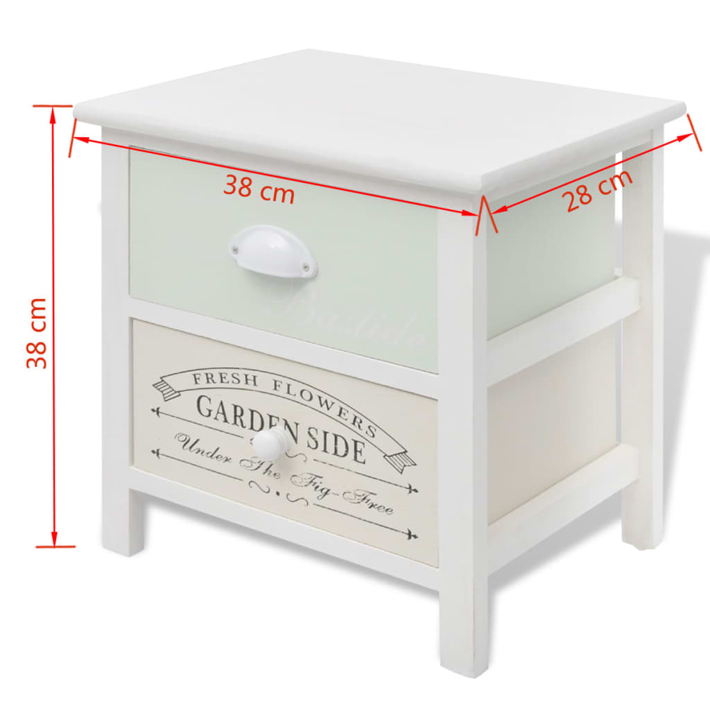 Nachtkastjes Franse stijl 2 st hout – afbeelding 7