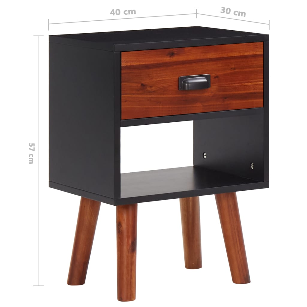 Nachtkastje 40x30x57 cm massief acaciahout – afbeelding 7