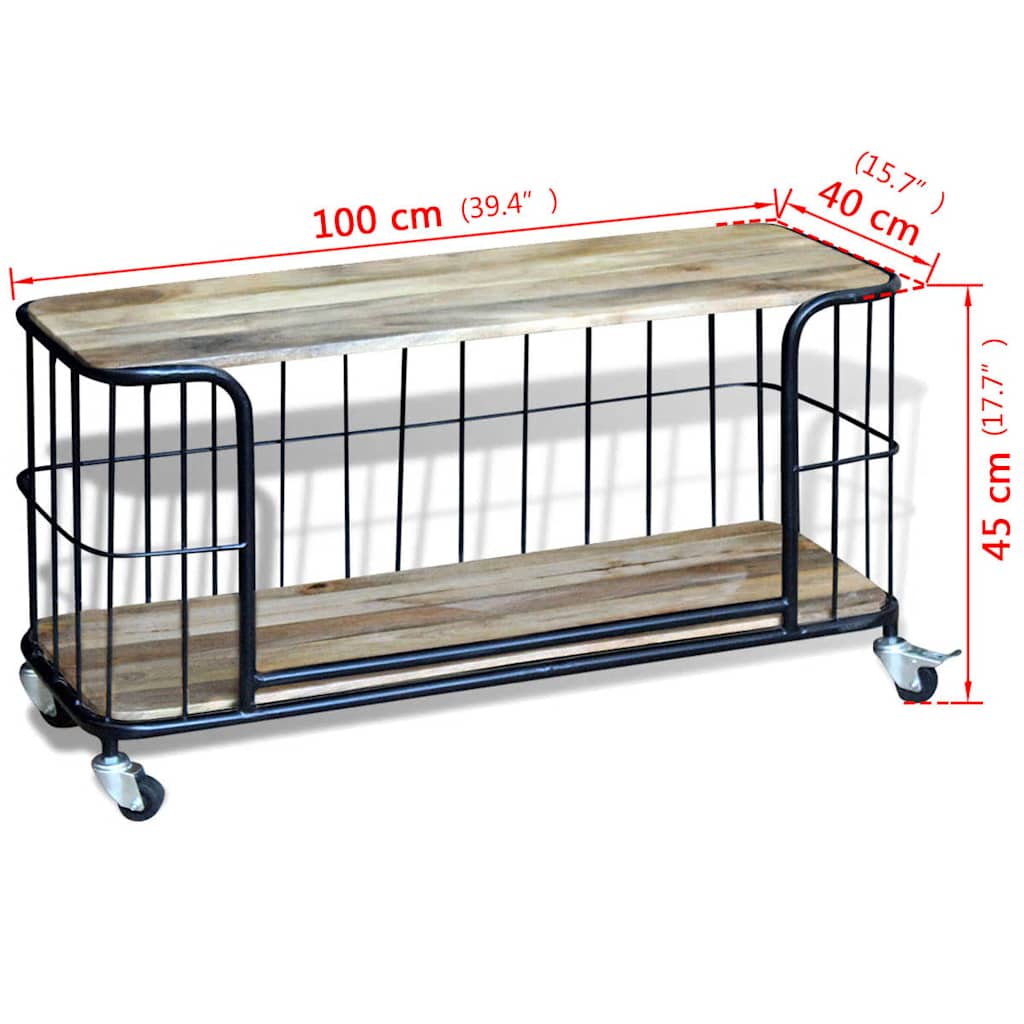 Tv-meubel100x40x45 cm massief mangohout – afbeelding 10