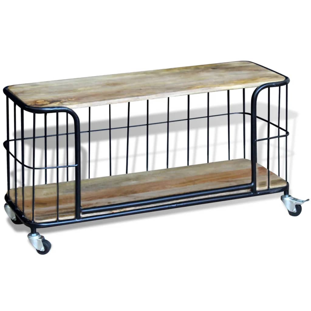 Tv-meubel100x40x45 cm massief mangohout – afbeelding 2
