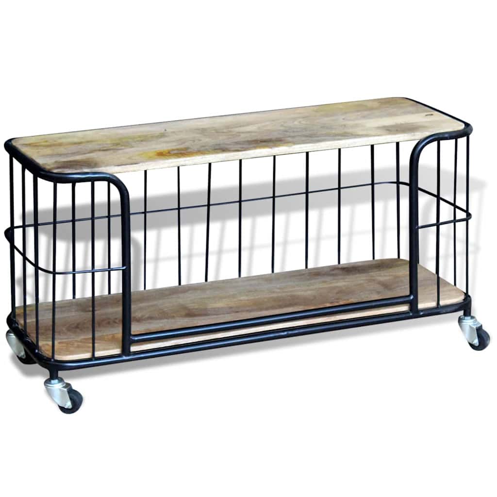 Tv-meubel100x40x45 cm massief mangohout – afbeelding 3