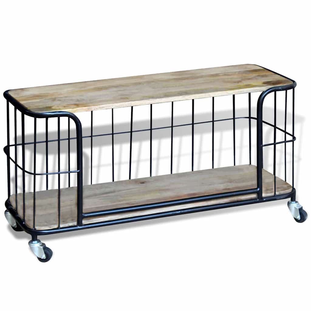 Tv-meubel100x40x45 cm massief mangohout – afbeelding 4