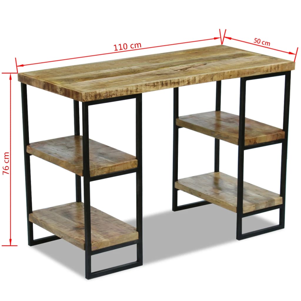 Bureau 110x50x76 cm mangohout – afbeelding 8
