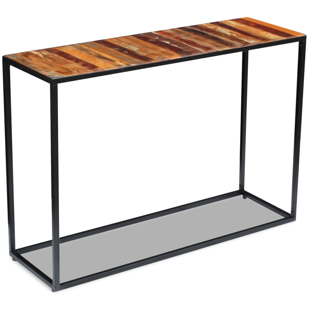 Wandtafel 110x35x76 cm massief gerecycled hout – afbeelding 5