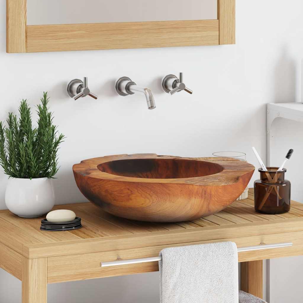 Wastafel 45 cm massief teakhout