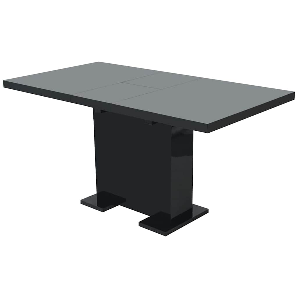 Eettafel uitschuifbaar hoogglans zwart – afbeelding 1