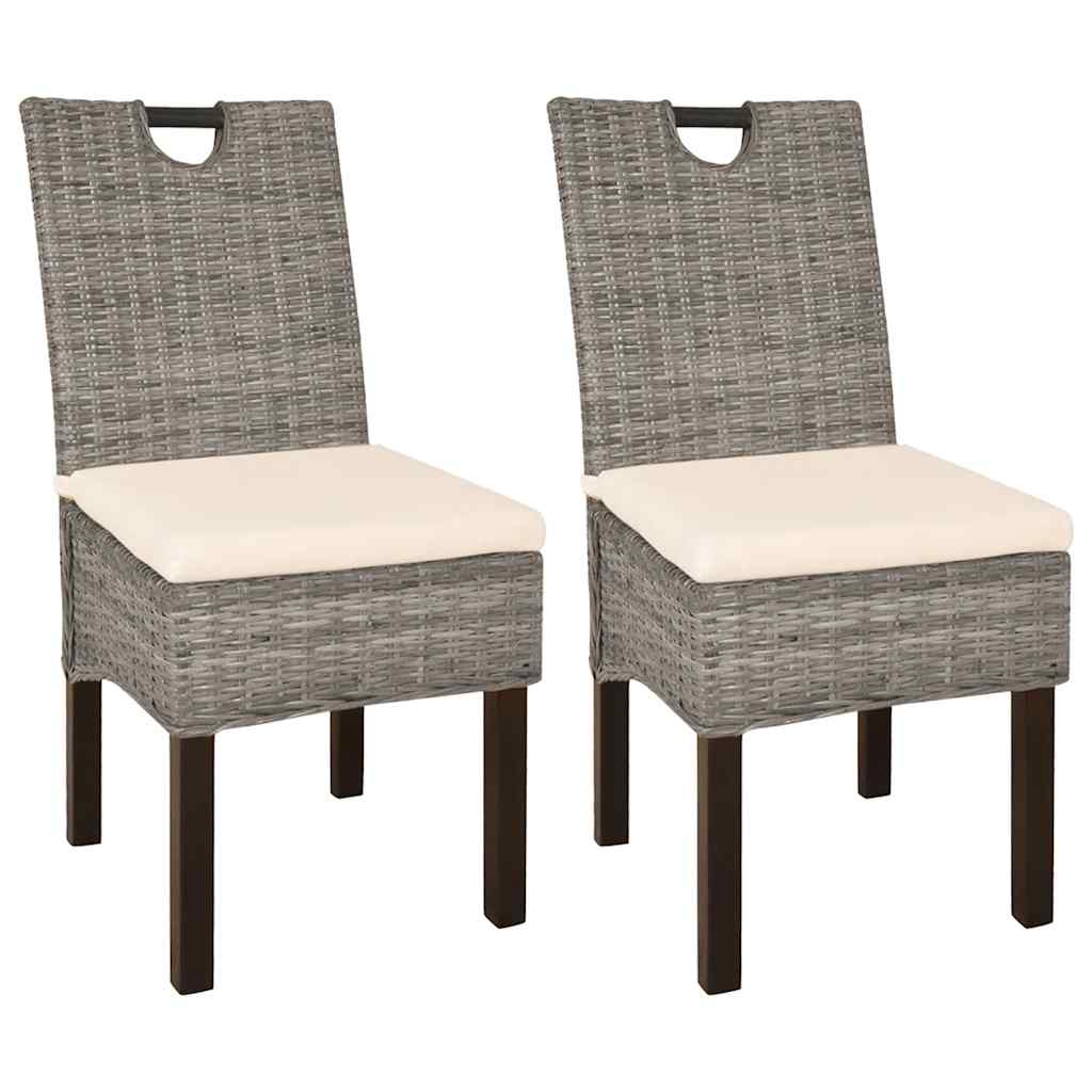 Eetkamerstoel Kubu 2 stuks rattan mangohout