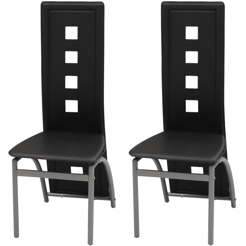 Eetkamerstoelen 2 st kunstleer zwart