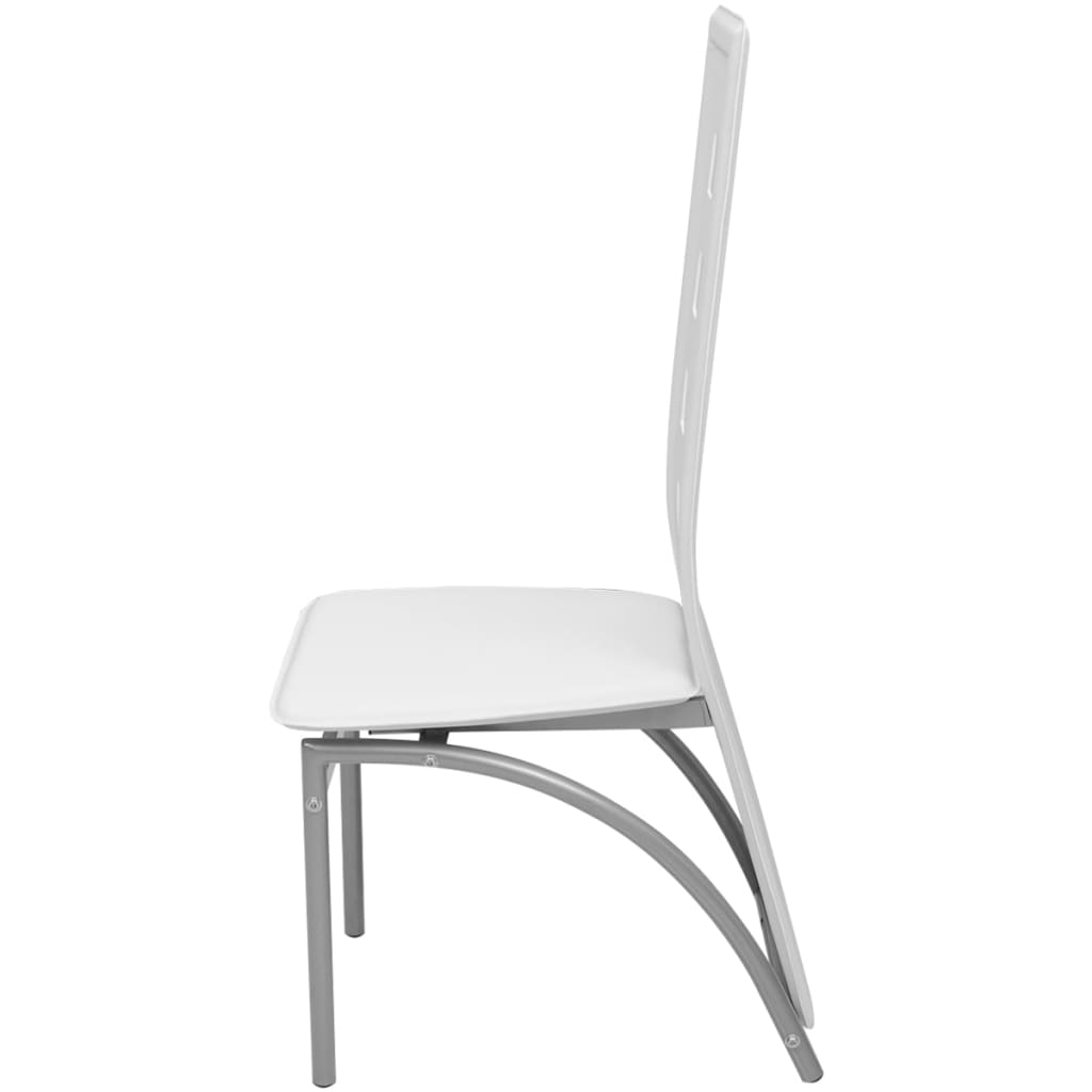 Eetkamerstoelen 4 st kunstleer wit – afbeelding 3