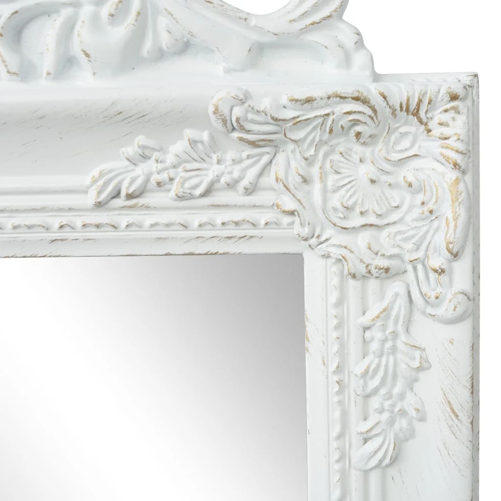 Spiegel vrijstaand barok stijl 160x40 cm wit – afbeelding 3