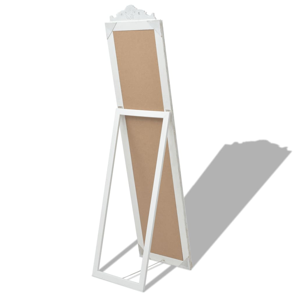 Spiegel vrijstaand barok stijl 160x40 cm wit – afbeelding 4