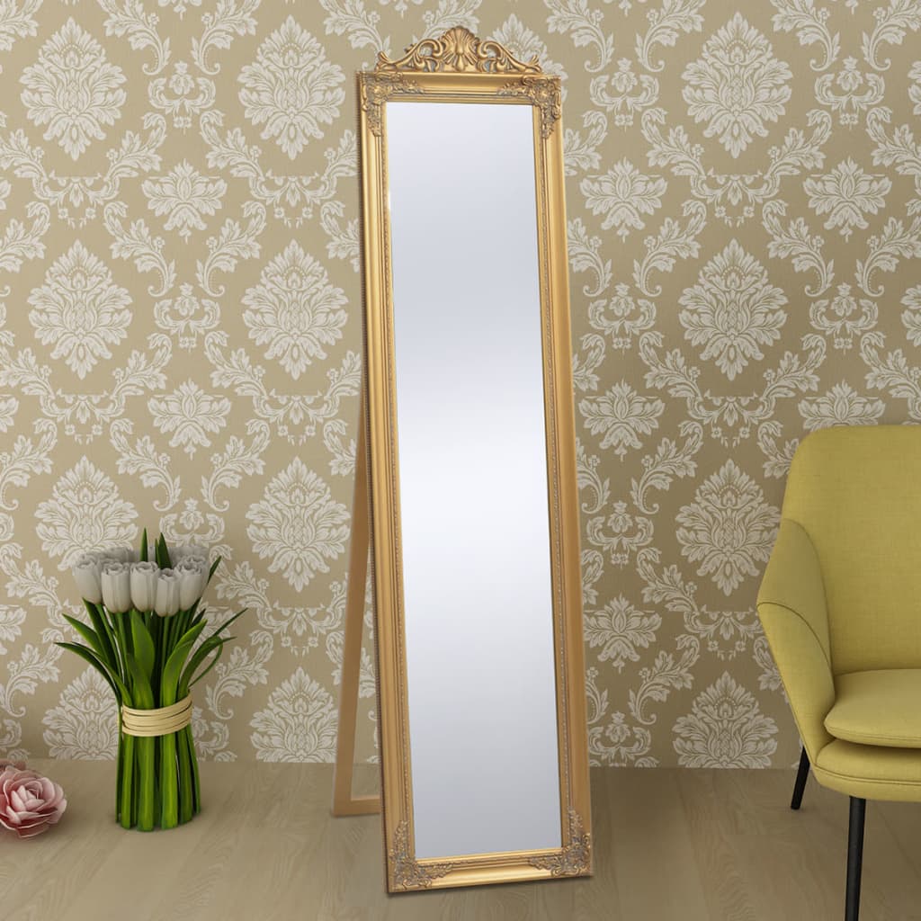 Vrijstaande spiegel Barok 160x40cm goud – afbeelding 6