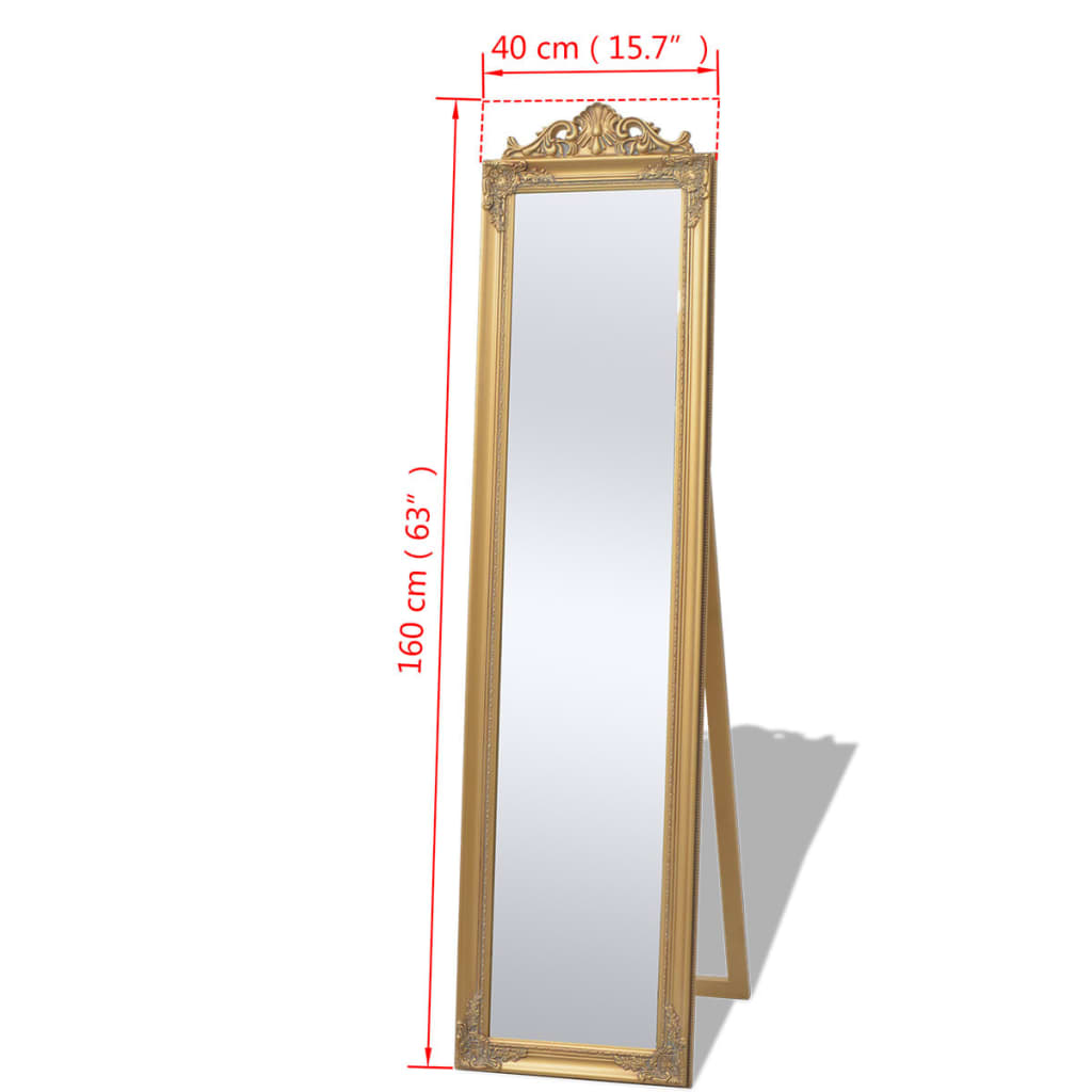 Vrijstaande spiegel Barok 160x40cm goud – afbeelding 7