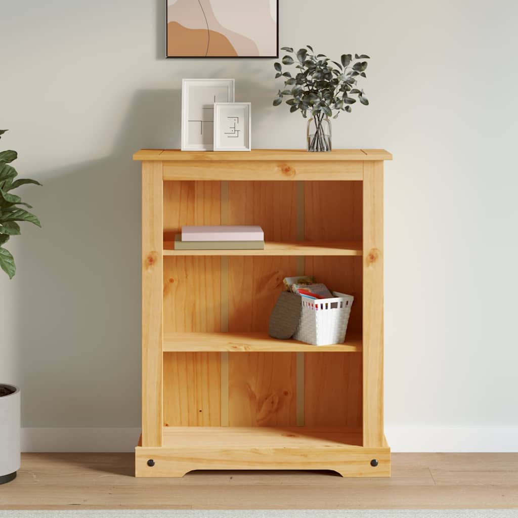 Boekenkast grenenhout met 3 planken Corona-stijl 80x29x100 cm