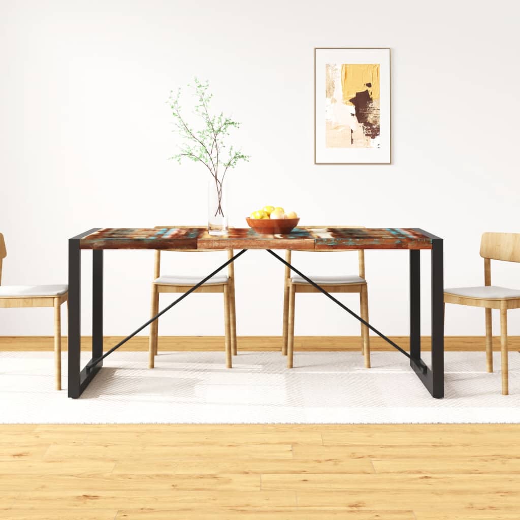 Eettafel 180 cm massief gerecycled hout – afbeelding 1
