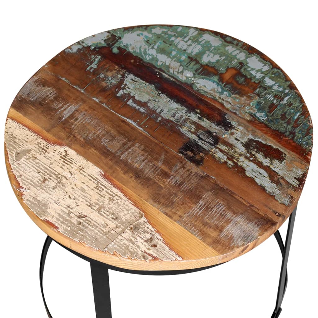 2-delige Salontafelset rond 40/50 cm massief gerecycled hout – afbeelding 6