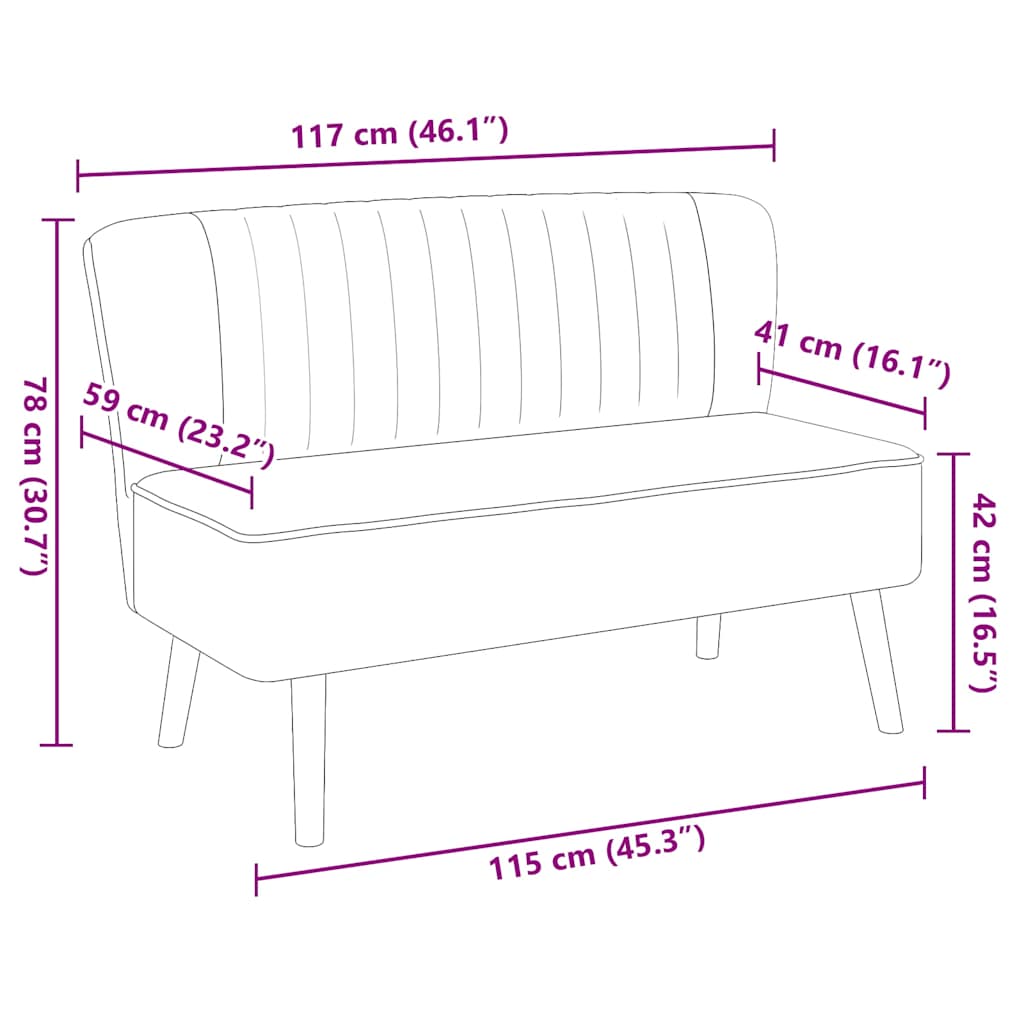 Bank 117x55,5x77 cm stof donkergrijs – afbeelding 7