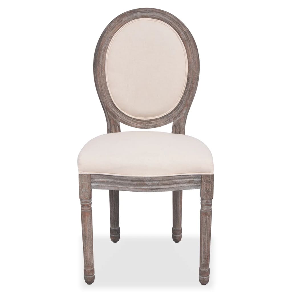 Eetkamerstoelen 4 st stof crèmekleurig – afbeelding 3