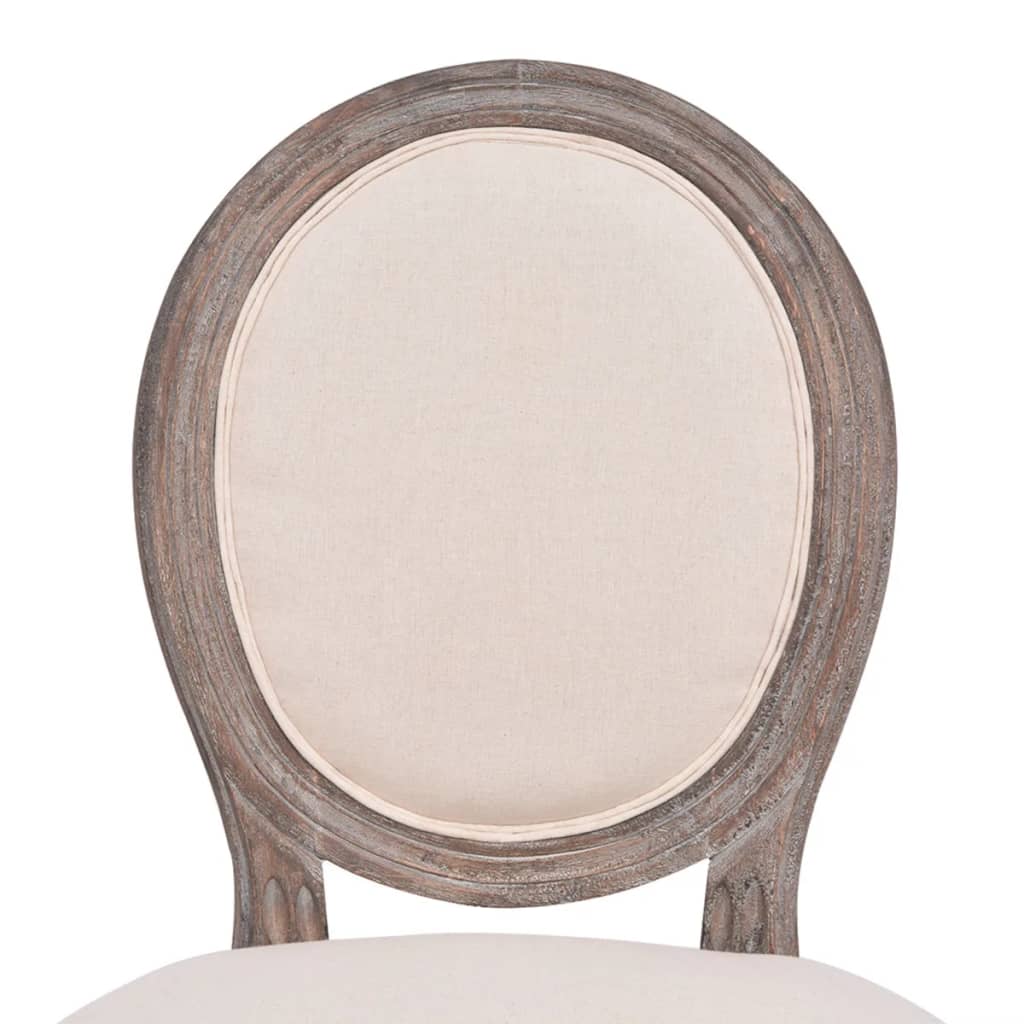 Eetkamerstoelen 4 st stof crèmekleurig – afbeelding 5