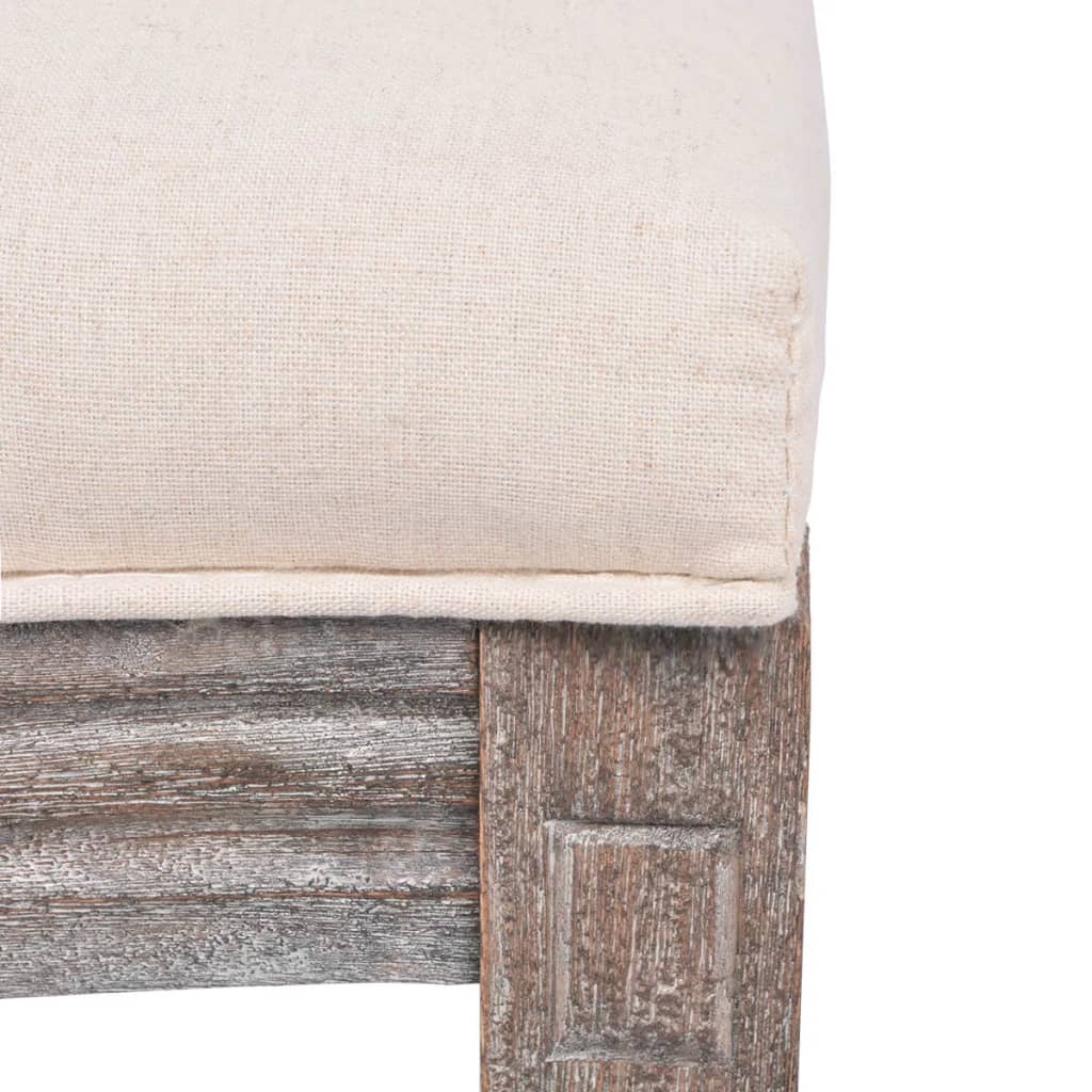 Eetkamerstoelen 4 st stof crèmekleurig – afbeelding 6