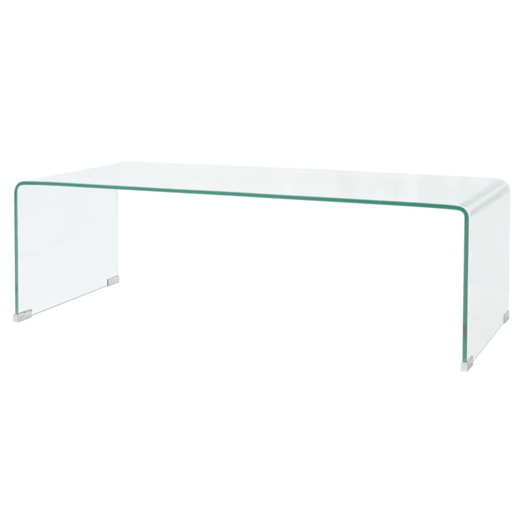 Salontafel 98x45x30 cm gehard glas transparant
