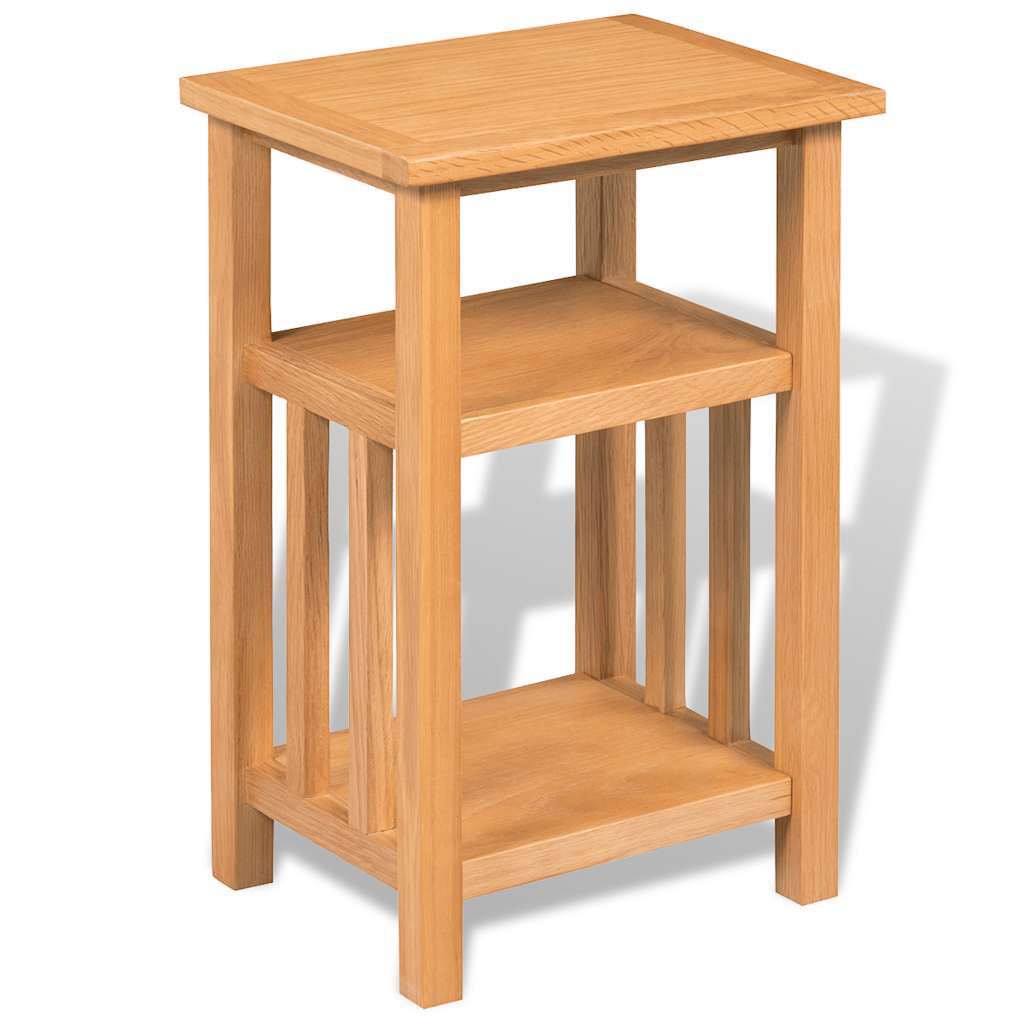 Bijzettafel met tijdschrifthouder 27x35x55 cm massief eikenhout – afbeelding 3