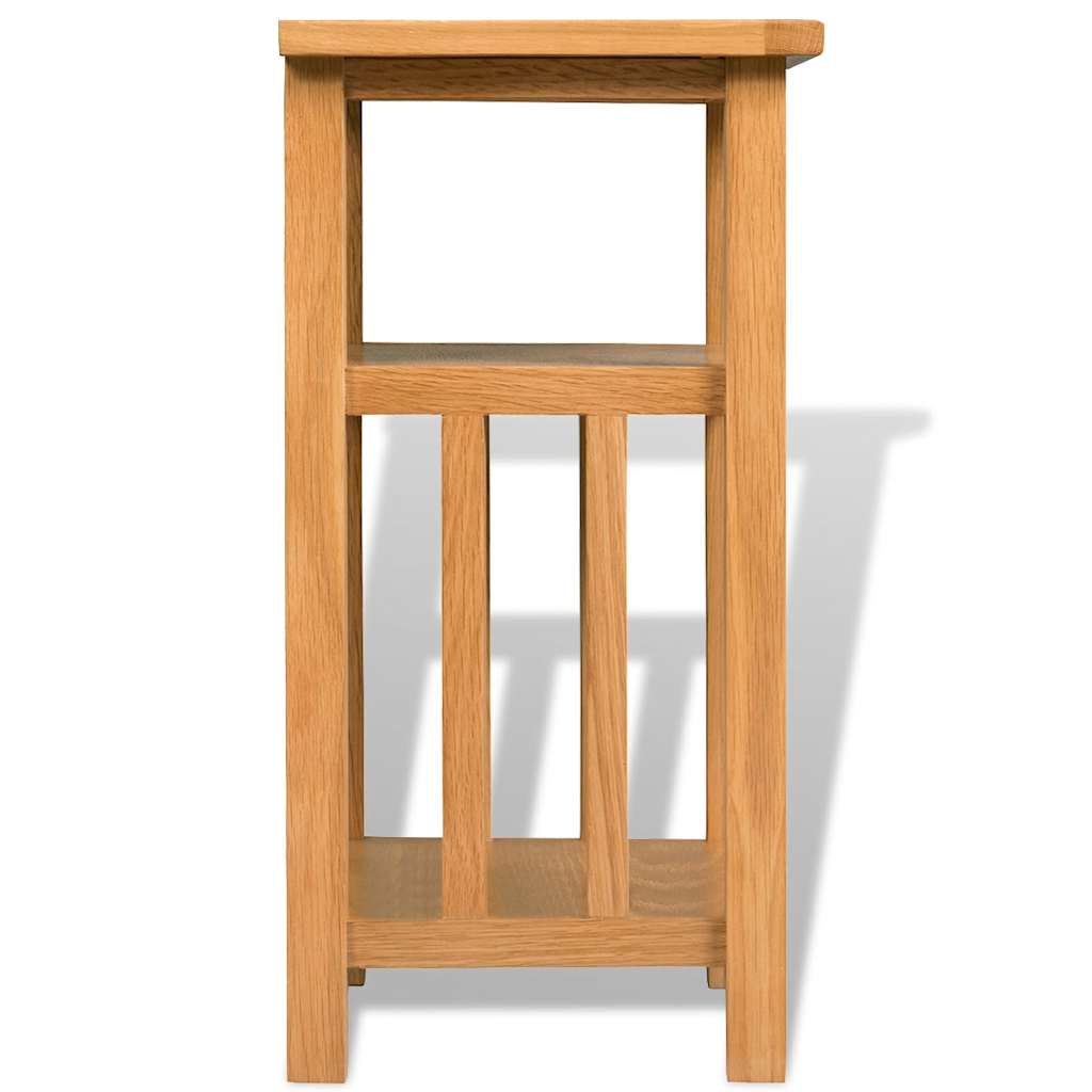 Bijzettafel met tijdschrifthouder 27x35x55 cm massief eikenhout – afbeelding 5